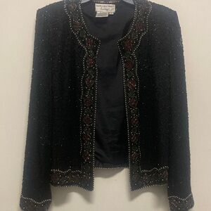 PAPPELL Boutique Black and Brown Beaded Jacket